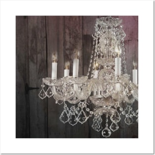 rustic barn wood shabby elegance farmhouse Chic chandelier Posters and Art